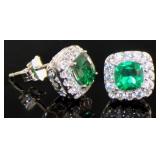 Cushion Cut 2.00 ct Aventurine Quartz Earrings