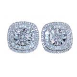 Cushion Cut Diamond Designer Stud Earrings