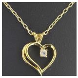 Genuine White Topaz Heart Pendant