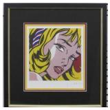 Girl With Ribbon Plate Signed by Roy Litchenstein