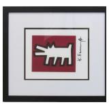 Dog Framed Print Plate Signed Keith Harring