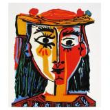 BUST OF A WOMAN W/HAT Picasso Estate Signed Giclee