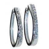 Elongated 1/2 ct Diamond Hoop Earrings