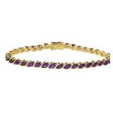 Genuine 12.50 ct African Amethyst Tennis Bracelet