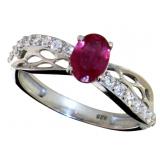 Round Natural Ruby Designer Ring