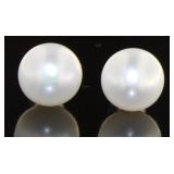 Genuine 8 mm White Freshwater Pearl Earrings