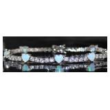 Elegant Opal & White Topaz Fashion Bracelet