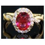 Oval 2.46 ct Ruby & Diamond Ring