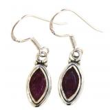 Natural Vintage Style Marquise Ruby Earrings