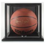 Autographed Larry Bird NCAA Basketball Display