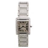 18k Gold Cartier Lady Tank 2365 w/6.00 ctw Diamond