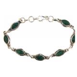 Vintage Style Natural Marquise Emerald Bracelet