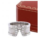 CARTIER 18kt Gold 2C Motif Diamond Ring