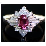 Platinum 1.16 ct Natural Ruby & VS Diamond Ring