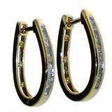 Elegant 1/4 ct Baguette Diamond Hoop Earrings