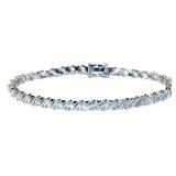 Genuine 12.75 ct Sky Blue Topaz Tennis Bracelet