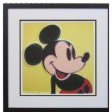 Mickey Mouse Yellow Framed Giclee by Andy Warhol