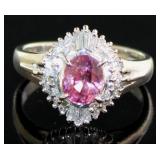 Platinum 1.51 ct GIA Pink Sapphire & Diamond Ring