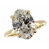 14k Gold 4.69 ct Oval Cut VS Lab Diamond Ring