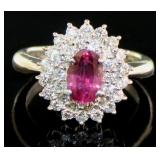 Platinum 1.64 ct GIA Ruby & Diamond Ring