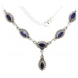 Marquise Cut 6.75 ct Natural Sapphire Necklace