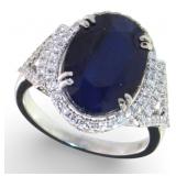 14kt Gold 8.52 ct GIA Sapphire & Diamond Ring