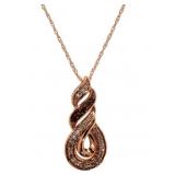 10kt Rose Gold Chocolate & White Diamond Necklace