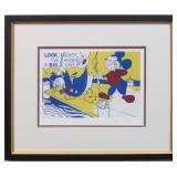 Look Mickey Print Plate Signed by Roy Litchenstein