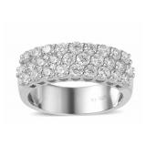 Brilliant 1.56 ct VS Lab Diamond 3 Row Ring