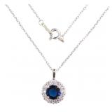 Round 1.65 ct Sapphire & Diamond Necklace