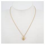 Christian Dior Rhinestone Gold Fashion Necklace