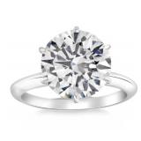 14kt Gold Round Ideal Cut 5.19 ct Diamond Ring