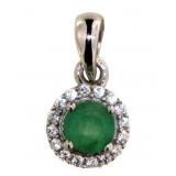 Round Genuine Emerald Designer Pendant