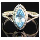 Vintage Style Natural Marquise Sky Blue Topaz Ring