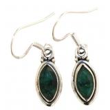 Vintage Style Natural Marquise Emerald Earrings