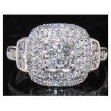 10kt Gold Cushion Cut 1.00 ct Diamond Ring