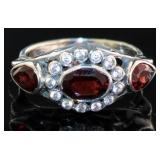 Natural 1.84 ct Garnet 3 Stone Dinner Ring