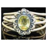 Natural 21.30 ct Lemon Quartz Cuff Bracelet