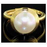 Elegant 8 mm Pearl Dinner Ring