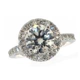 14k Gold Brilliant 2.88 ct VS Lab Diamond Ring