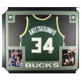 Autographed Giannis Antetokounmpo Framed Jersey