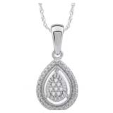 Pear Cut Natural Diamond Necklace