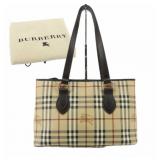 Burberry Beige Nova Check Horse Hand Bag