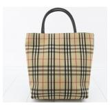 Burberry Nova Check Leather Tote Bag