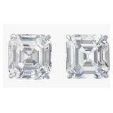 14kt Gold Asscher Cut 5.00 ct VS Diamond Earrings