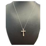 Elegant Simple Cross Diamond Necklace