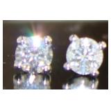 Round Brilliant 1/5 ct Lab Diamond Stud Earrings