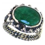 Genuine 5.10 ct Emerald Designer Ring