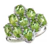 Genuine 3.30 ct Peridot Waterfall Ring