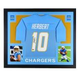 Autographed Justin Herbert Framed Jersey